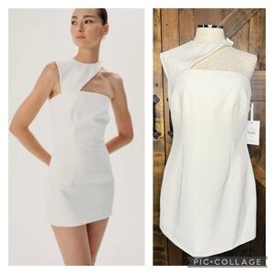 RONNY KOBO Lunella Crepe Asymmetrical Halter Neck Sleeveless Sheath Dress Sz XL